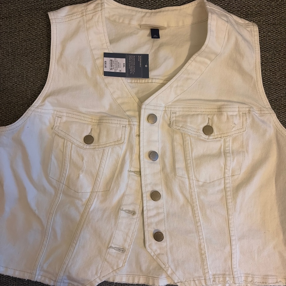 Cream Jean Vest